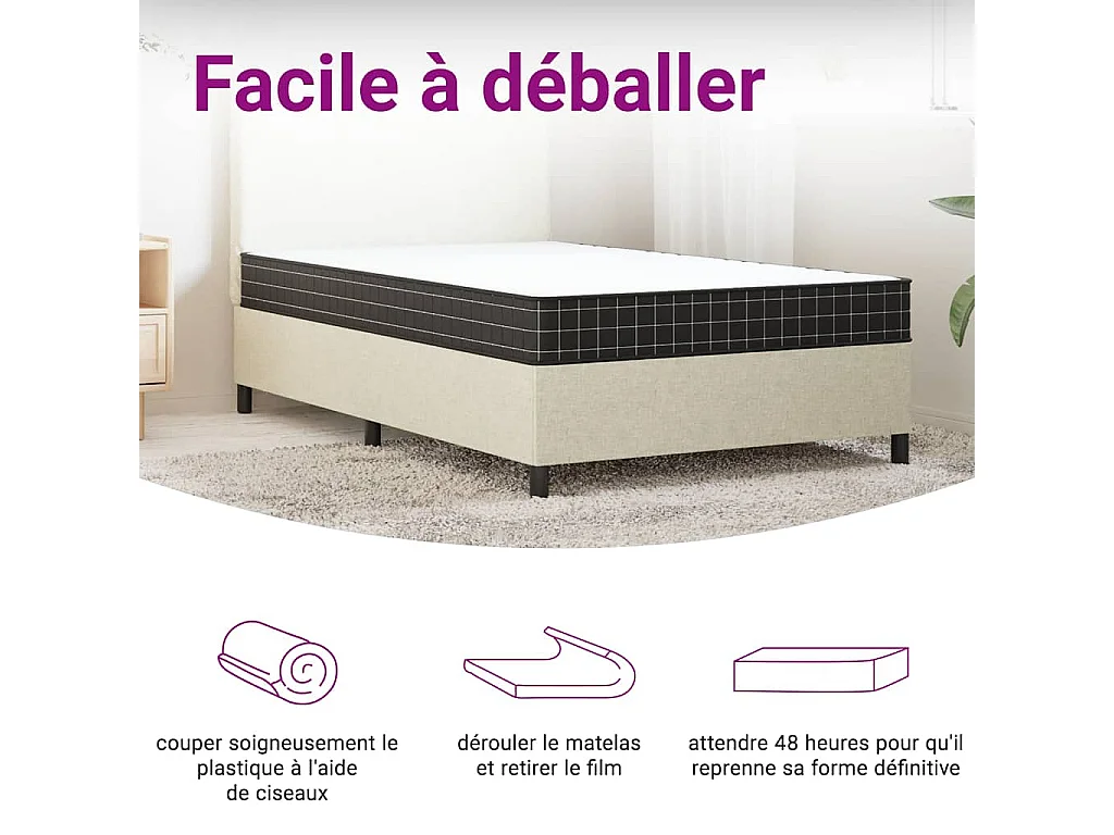 Matelas à ressorts bonnell moyen 140x200 cm