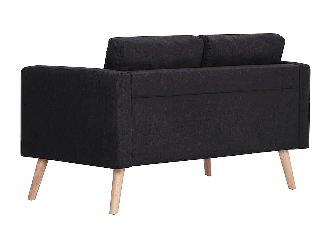 Canapé à 2 places Tissu Noir