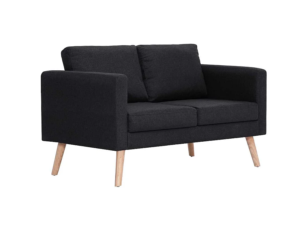 2-Sitzer-Sofa Stoff Schwarz