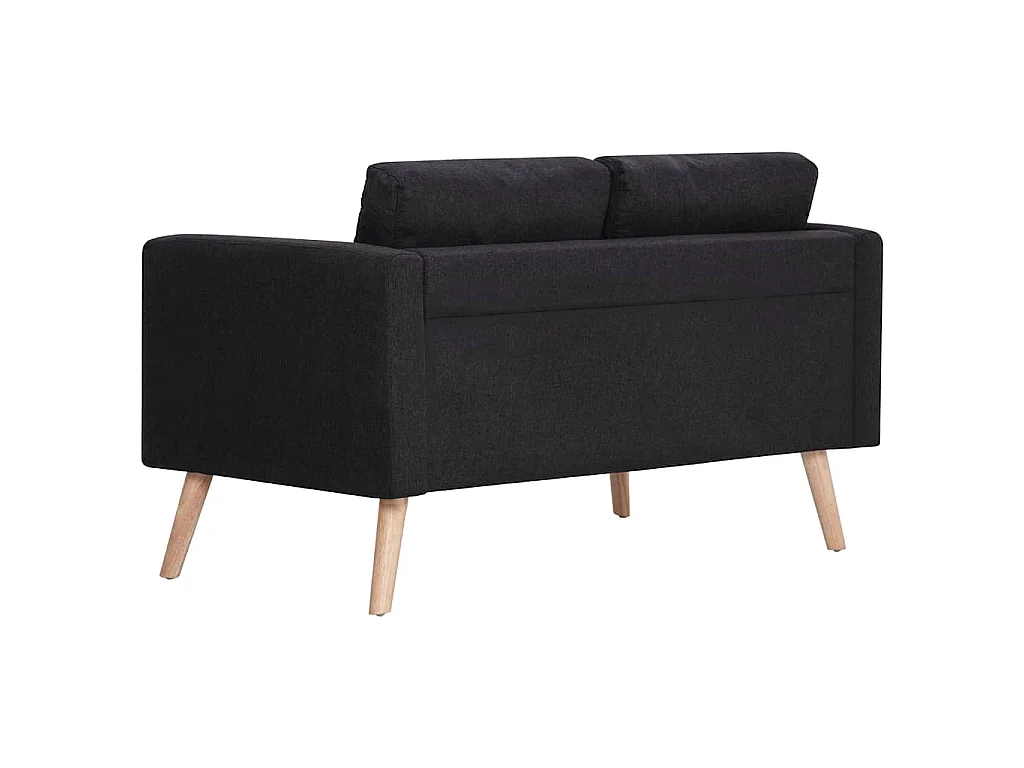 2-Sitzer-Sofa Stoff Schwarz