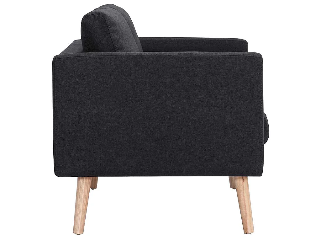 2-Sitzer-Sofa Stoff Schwarz