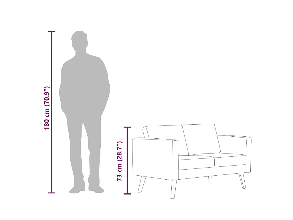 2-Sitzer-Sofa Stoff Schwarz