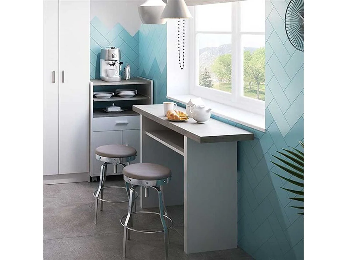 Ausziehbarer Tisch Buchöffnungssystem von 35 bis 70 cm Tavolo - L120 cm