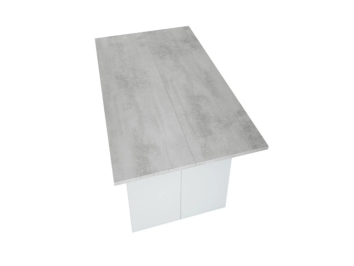 Mesa consola desplegable Tavolo blanco mate y cemento 77/75x120x35x70 cm