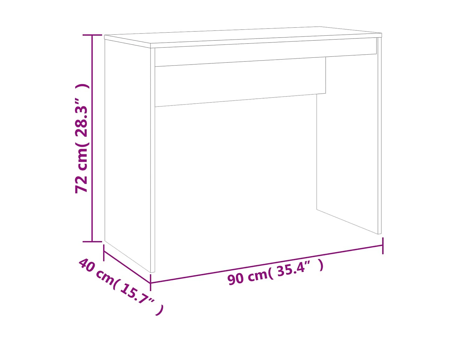 Bureau Chêne sonoma 90x40x72 cm Bois d'ingénierie