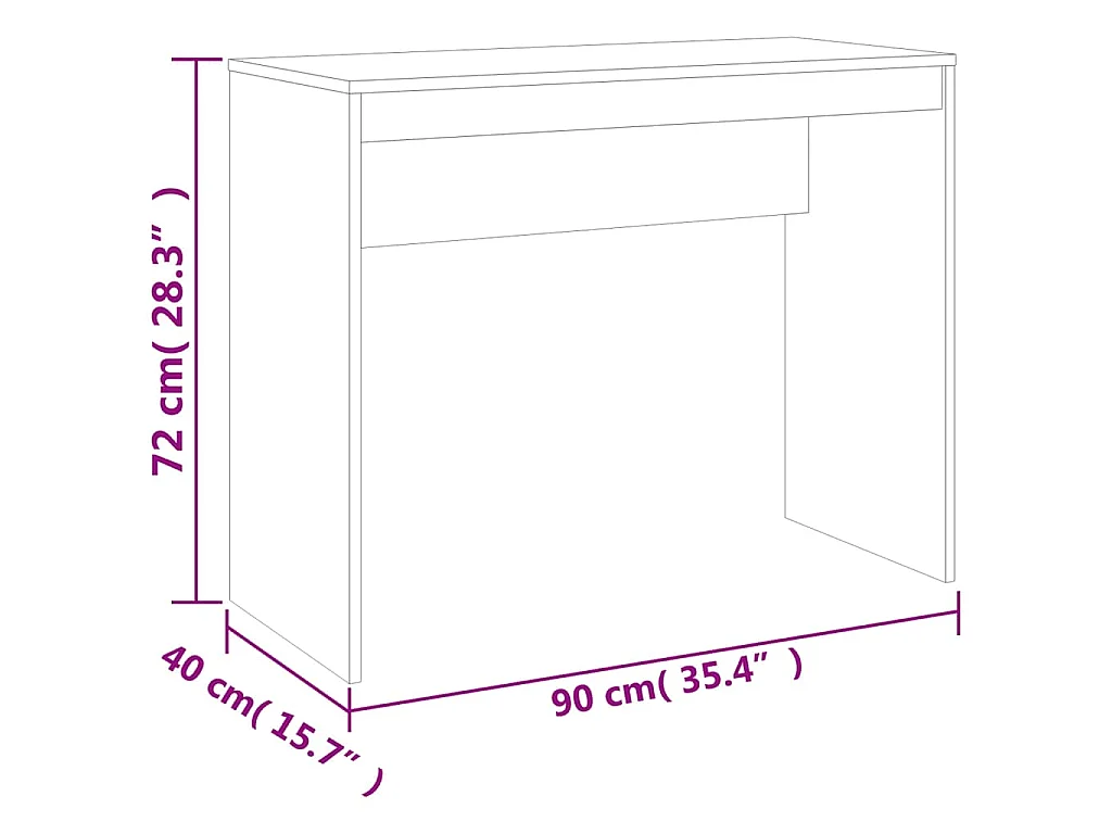 Bureau Chêne sonoma 90x40x72 cm Bois d'ingénierie