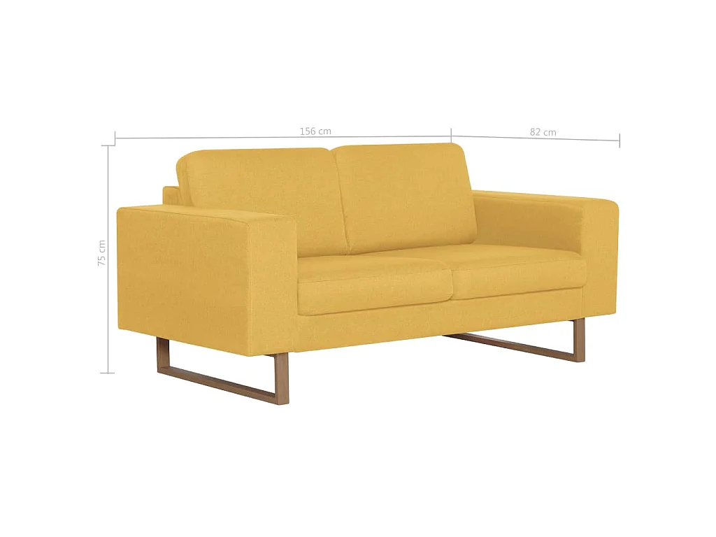 Sofá de 2 lugares em tecido amarelo