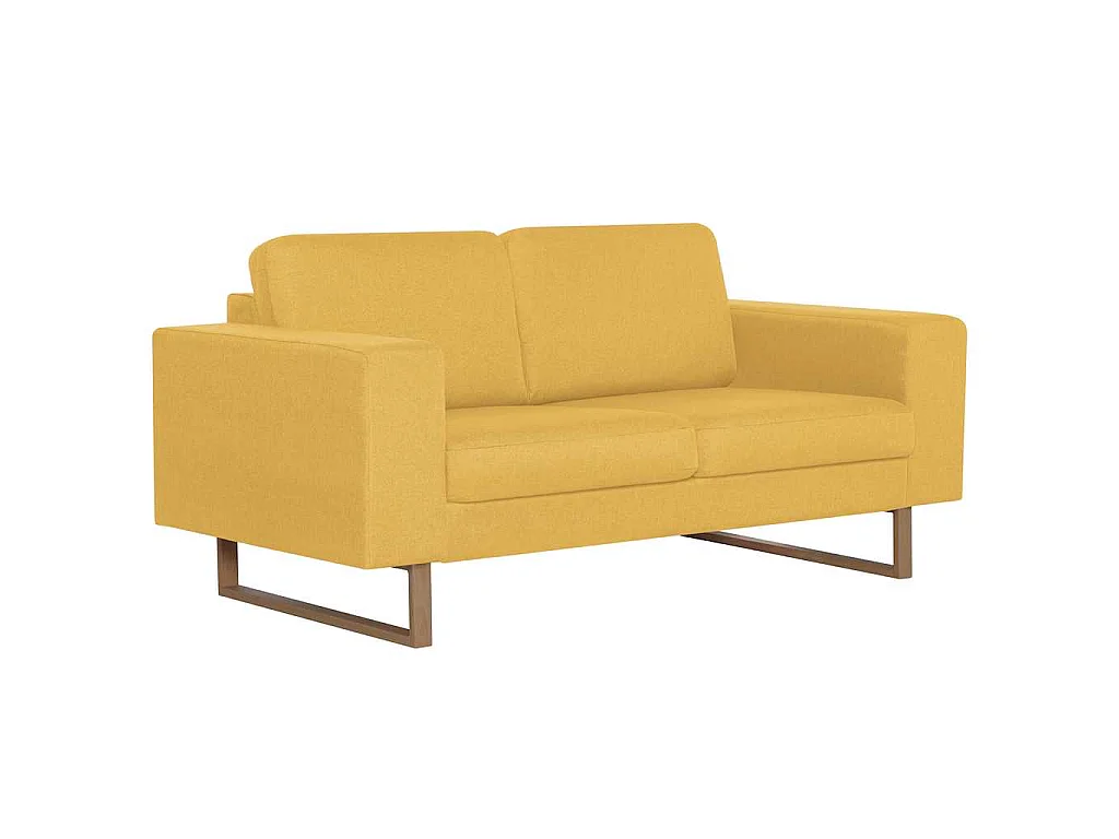 Canapé 2 places en tissu jaune
