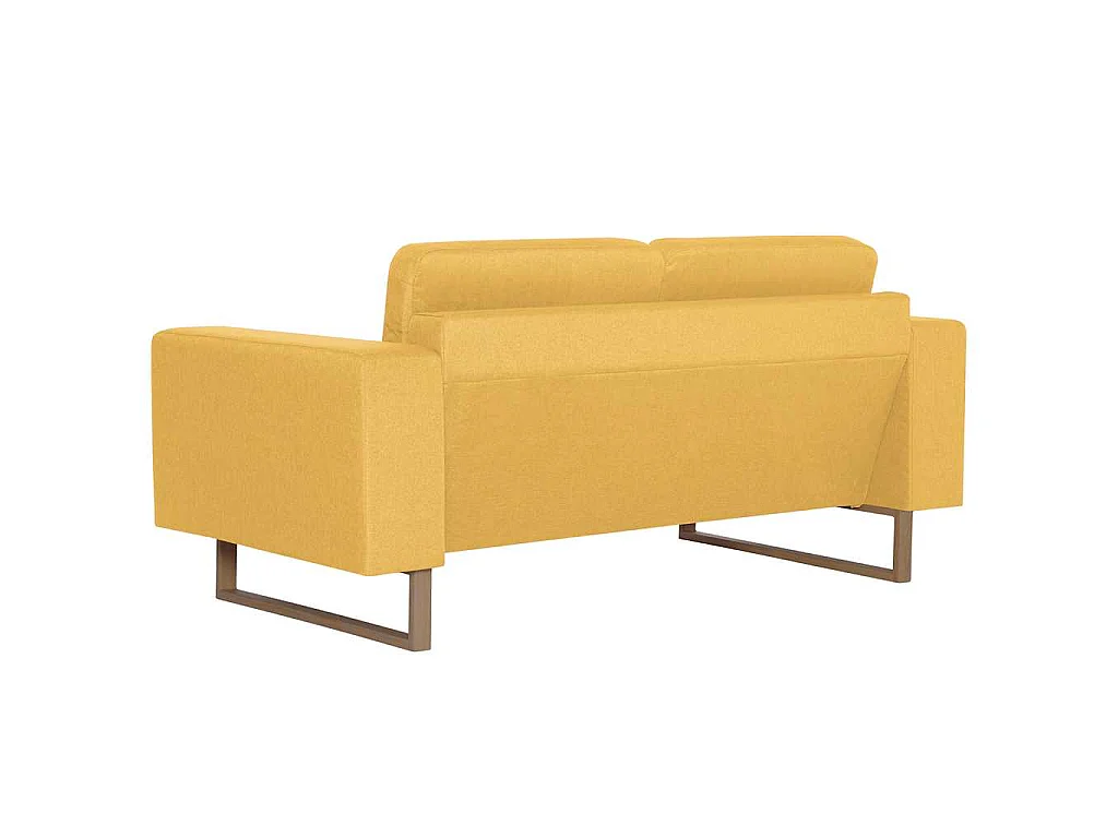 Canapé 2 places en tissu jaune