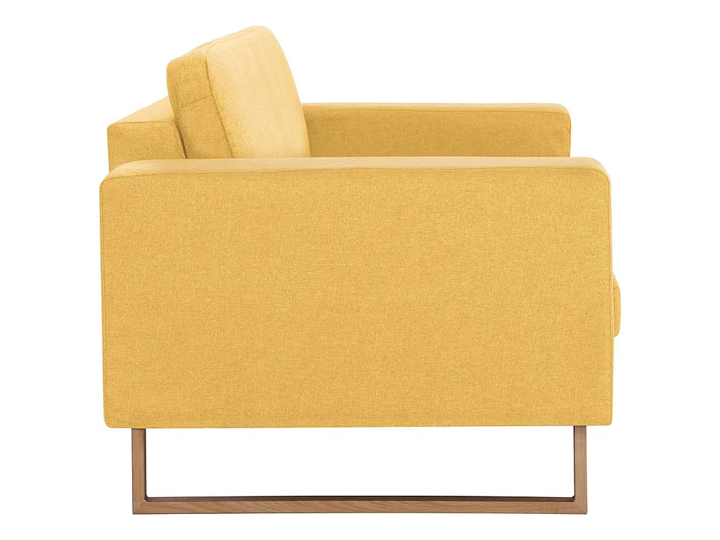 Canapé 2 places en tissu jaune