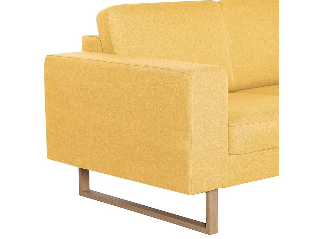 Canapé 2 places en tissu jaune