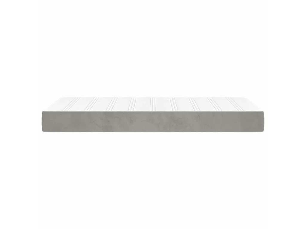Materasso a Molle Insacchettate Rigidità Media Grigio Chiaro 90x190x20 cm in Velluto