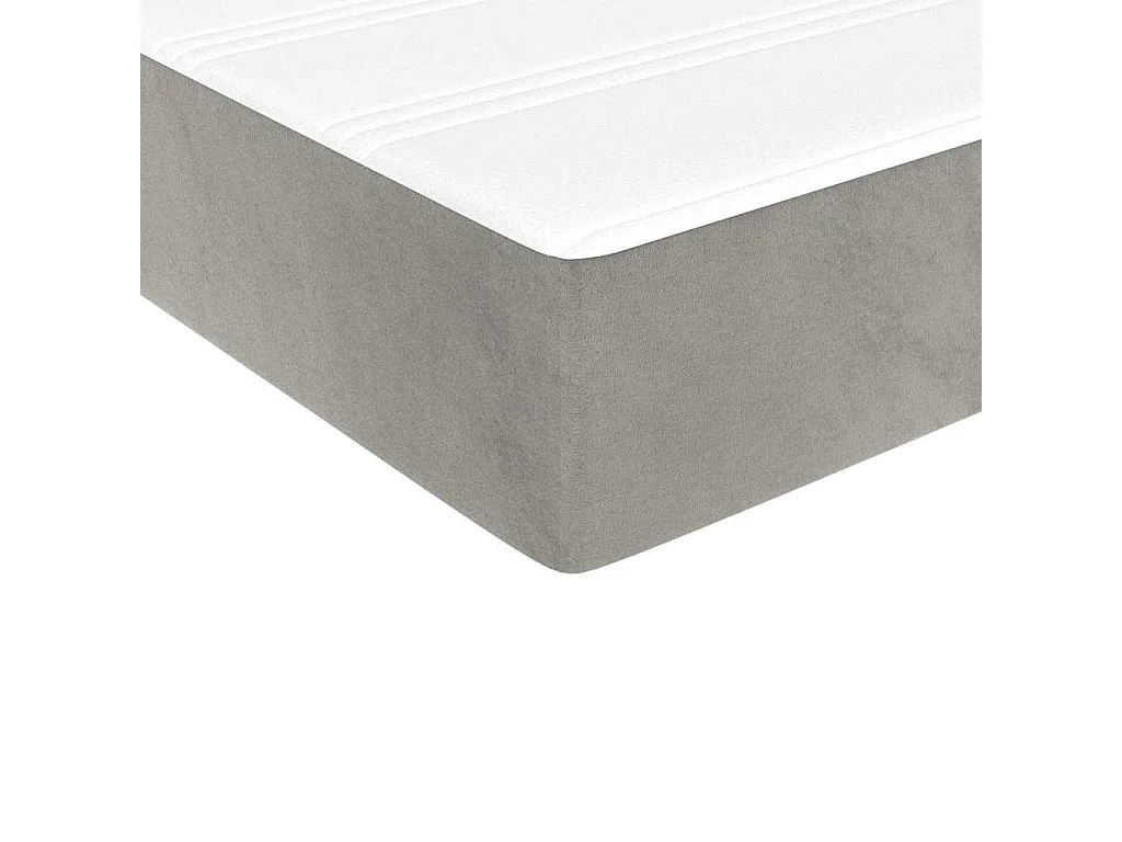 Materasso a Molle Insacchettate Rigidità Media Grigio Chiaro 90x190x20 cm in Velluto