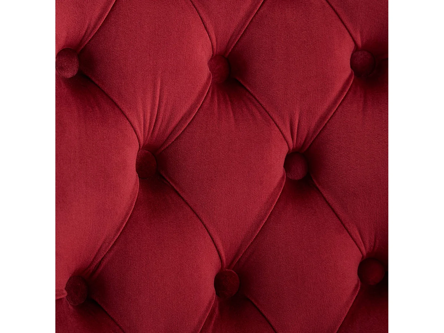 Set van 2 fluwelen stoelen - Houten poten en decoratieve nagels - Bordeauxrode kleur