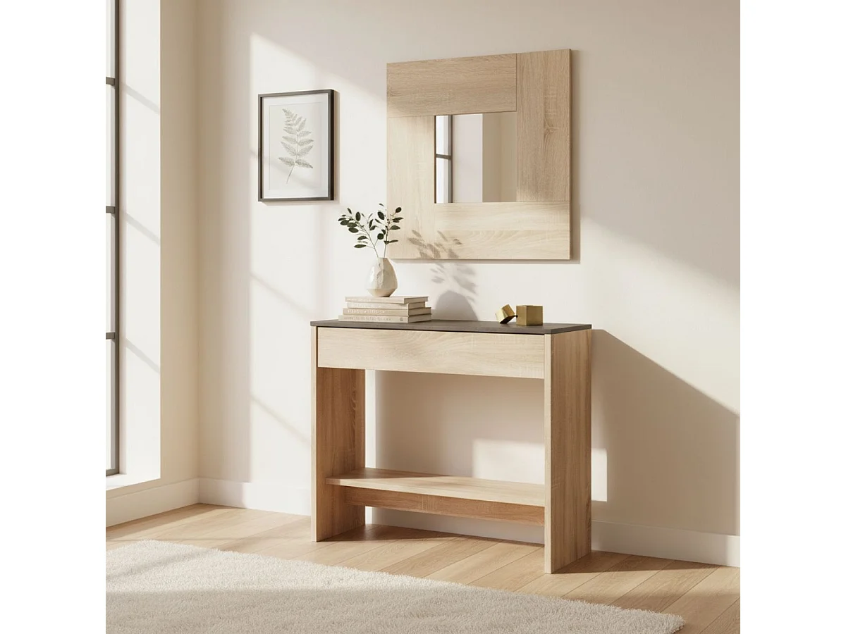 Recibidor Entrada Consola c/Espejo Andy 92x33x79 cm