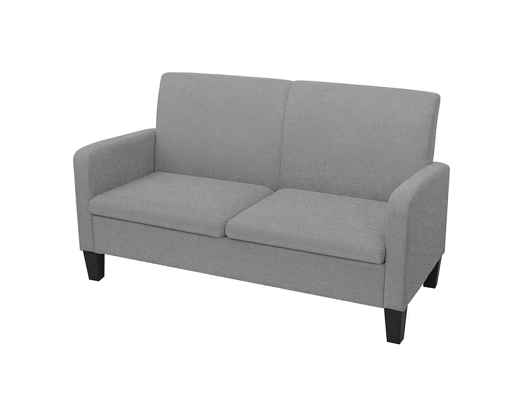 Divano a 2 Posti 135x65x76 cm Grigio Chiaro