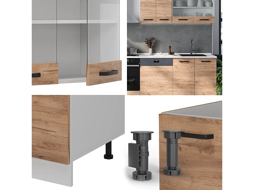 Cuisine chêne doré/blanc 300x60x81.6 r-line