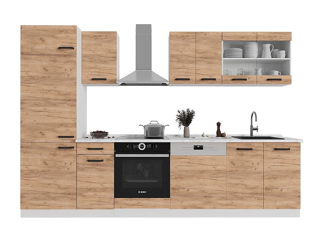 Cuisine chêne doré/blanc 300x60x81.6 r-line