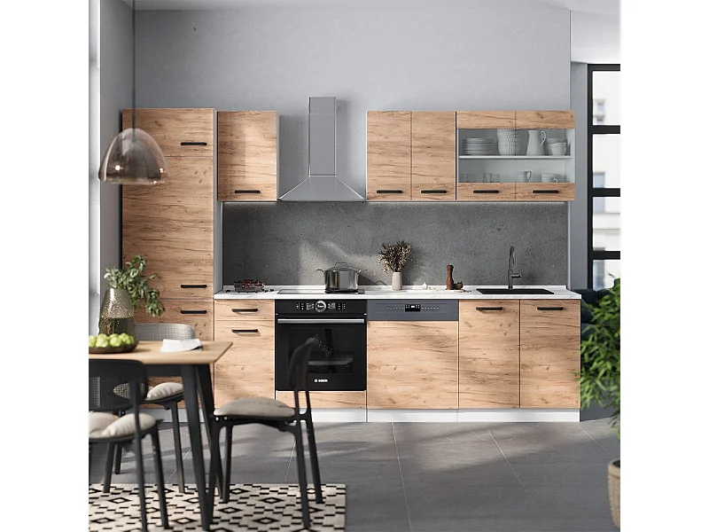 Mueble de cocina oro potencia roble/blanco 300x60x81.6 r-line