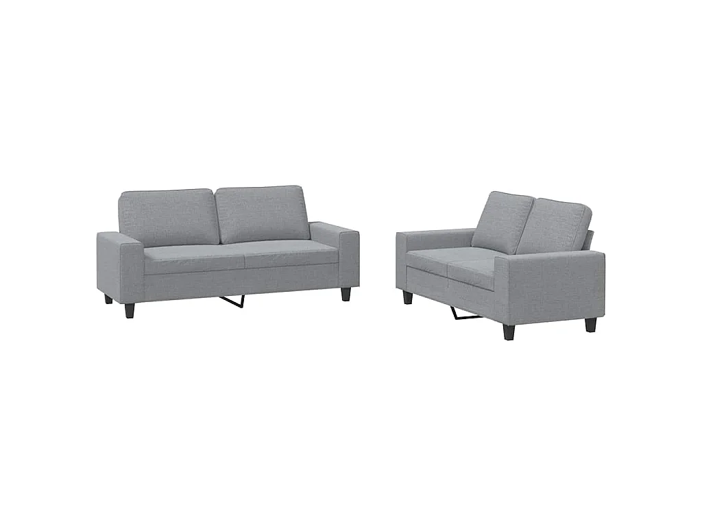 2-delige Loungeset stof lichtgrijs