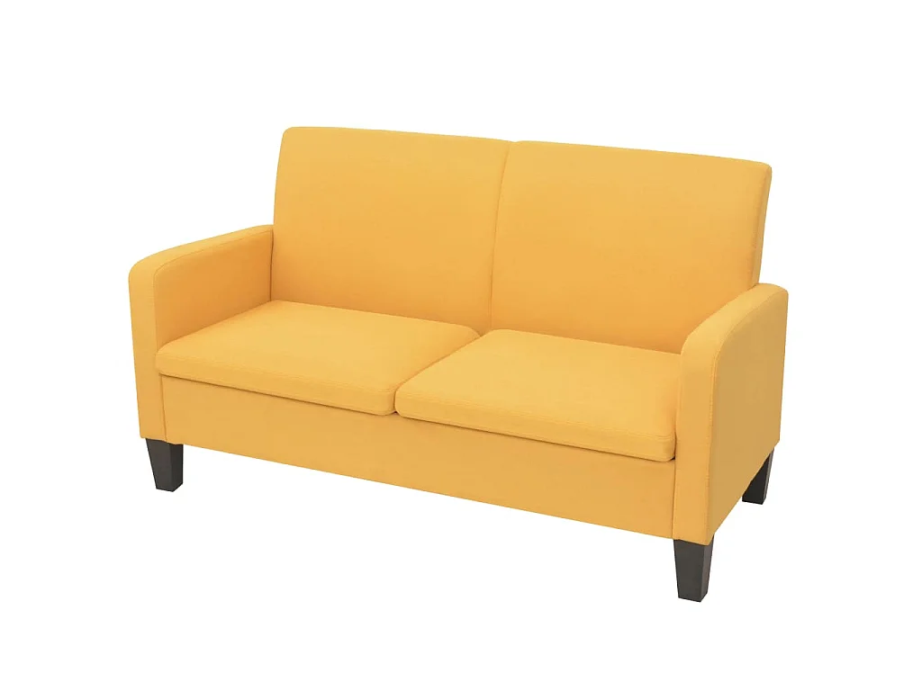 Divano a 2 Posti 135x65x76 cm Giallo
