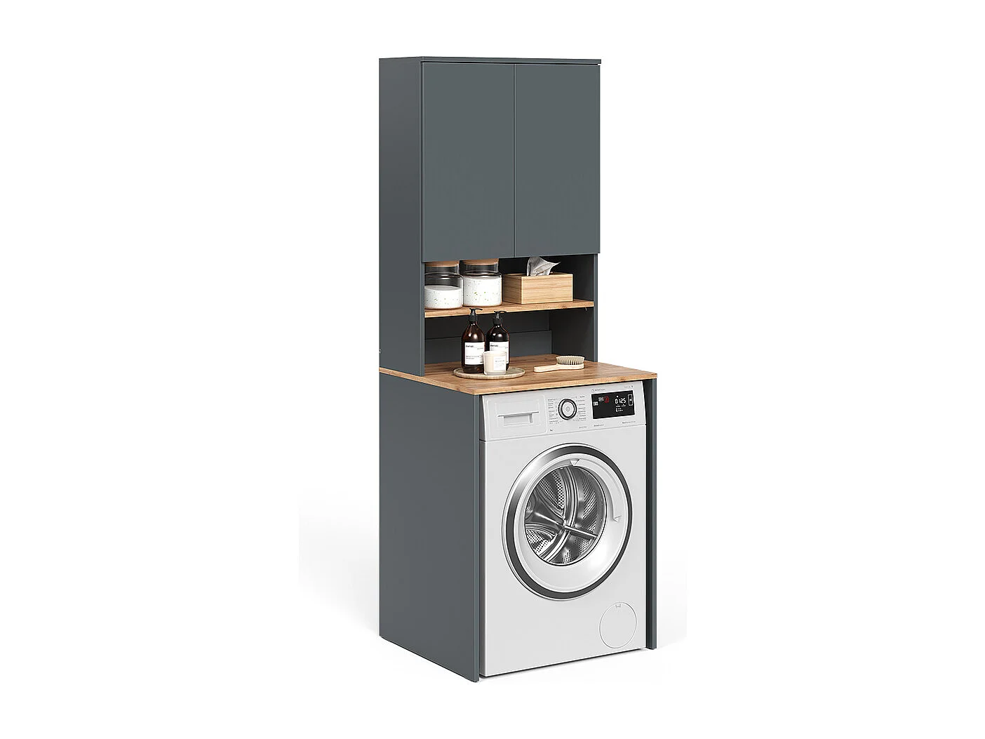 Armoire machine à laver anthracite/chêne doré 68x60x88.2 viktor