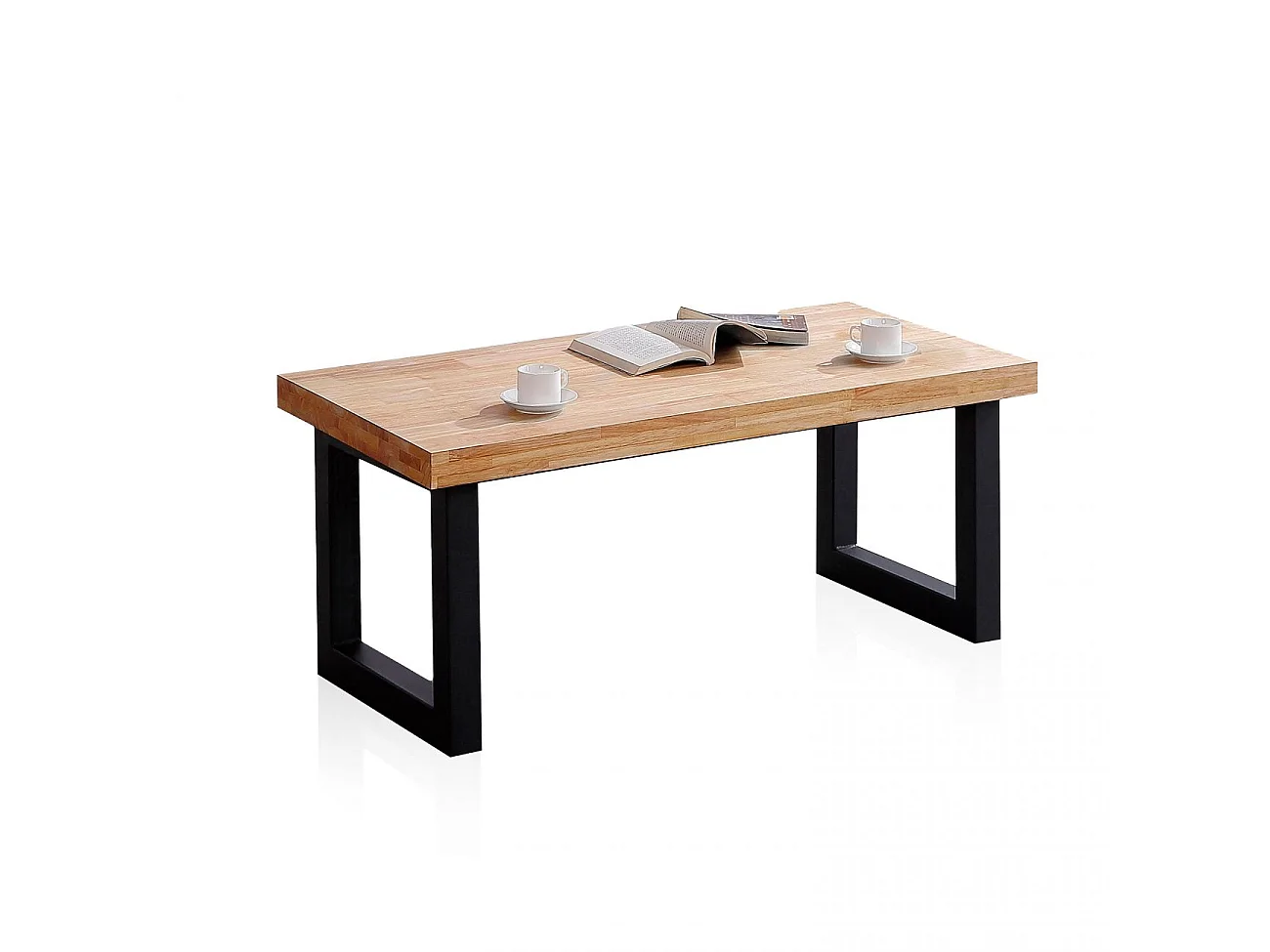 Mesa de centro elevatória Loft Roble salvaje - Negro