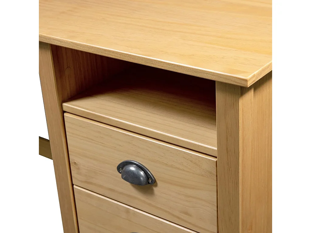 Bureau Hill avec 3 tiroirs 120x50x74 cm Pin solide