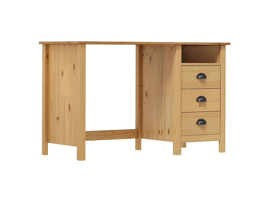 Bureau Hill avec 3 tiroirs 120x50x74 cm Pin solide