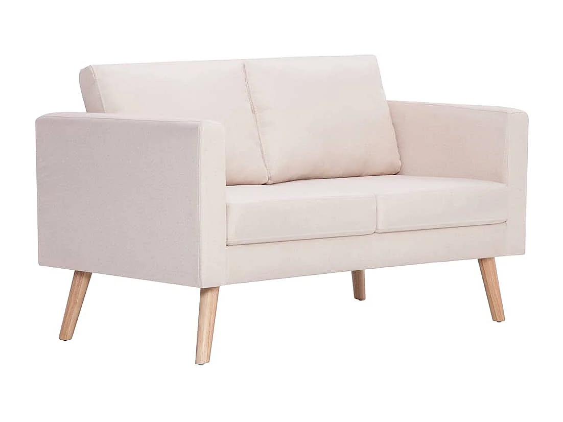 Sofá de 2 lugares tecido cor creme