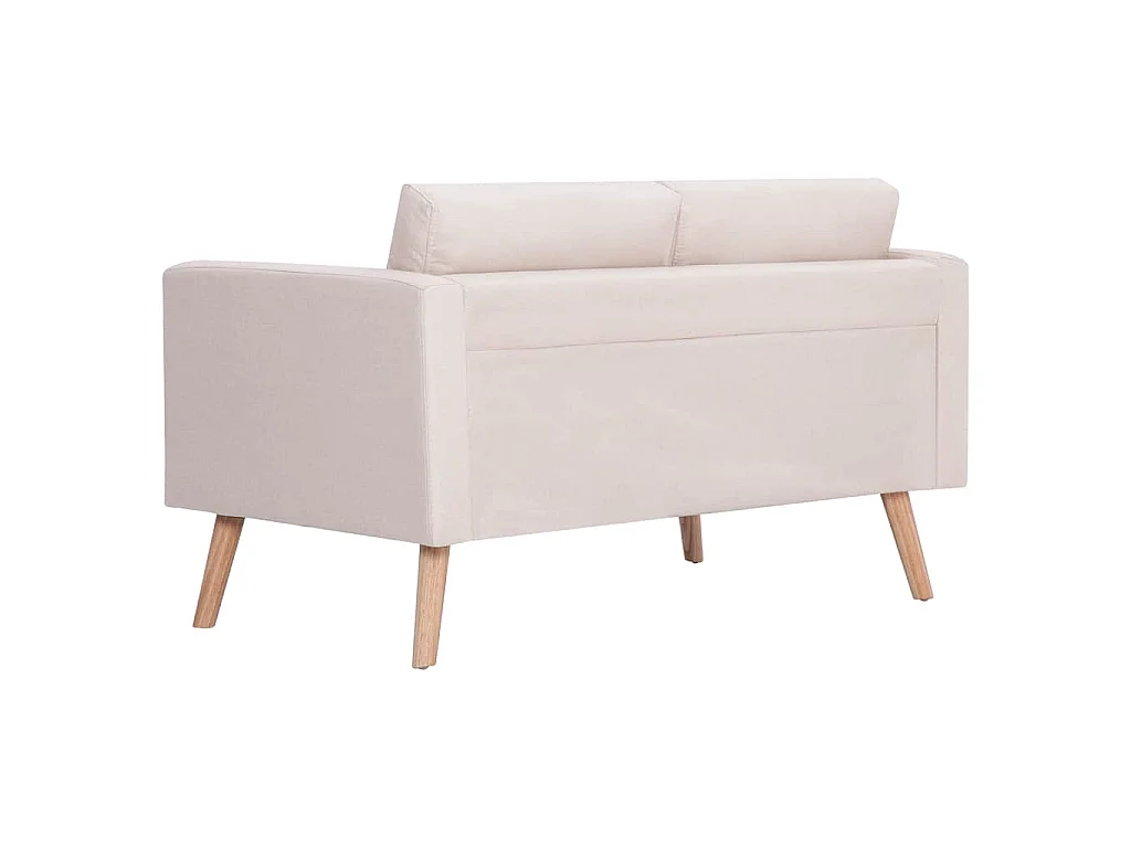 Sofá de 2 lugares tecido cor creme