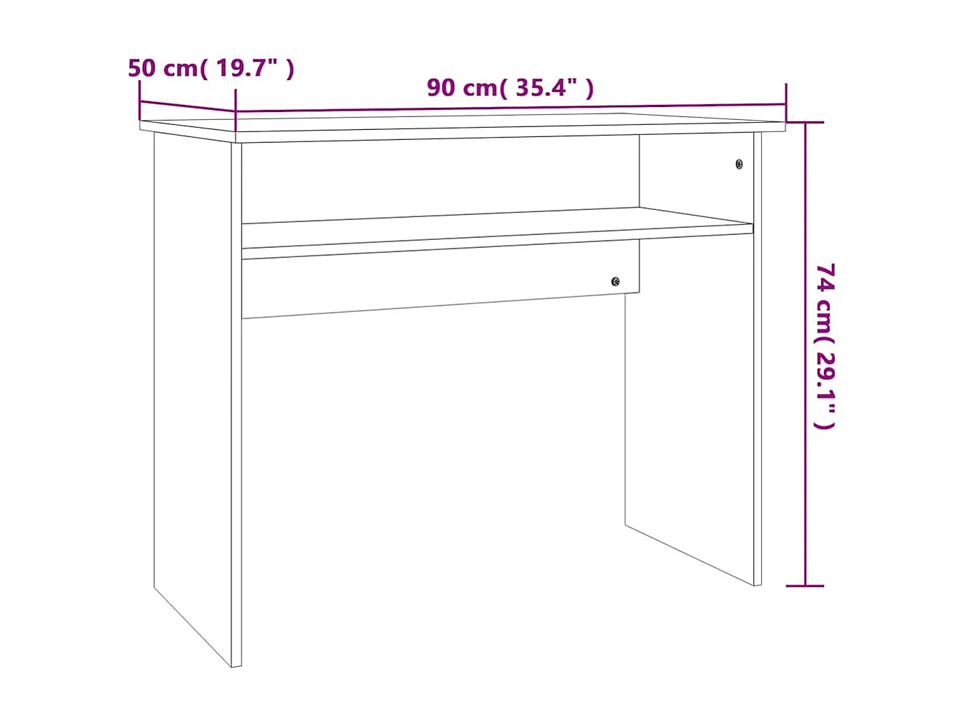 Bureau Chêne sonoma 90x50x74 cm Bois d'ingénierie