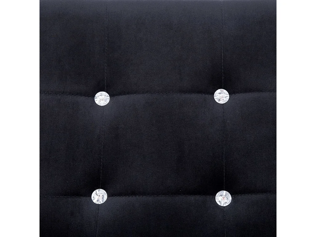 Canapé 2 places avec accoudoirs Noir Chrome et velours