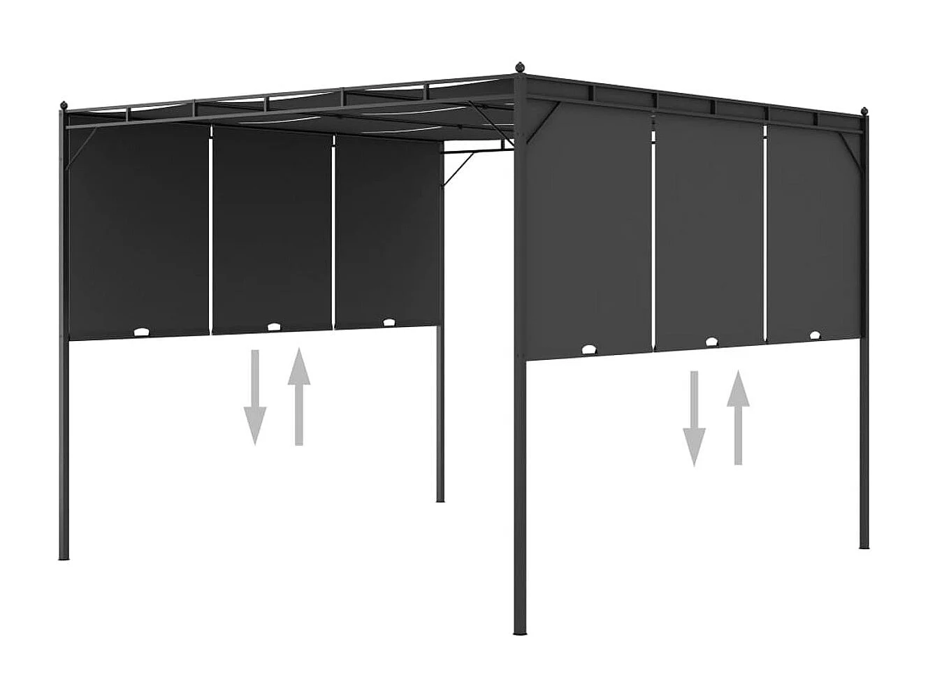 Außenmarkise mit Seitenvorhang 3 x 3m