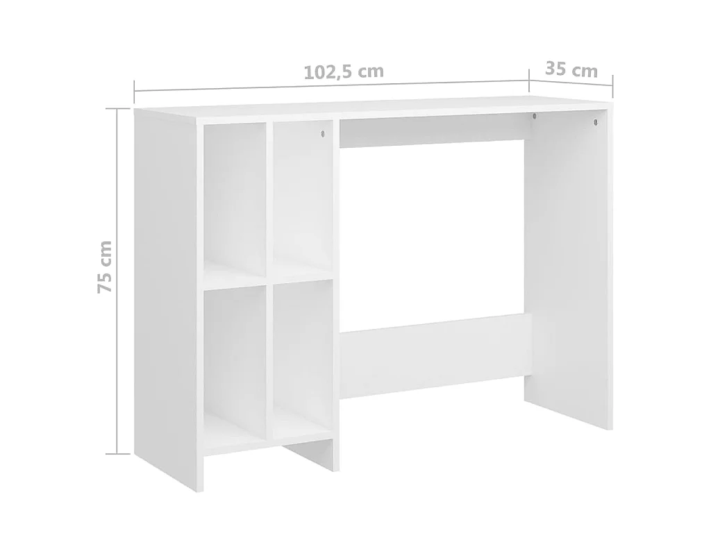 Computertisch Weiß 102,5x35x75 cm Holzwerkstoff