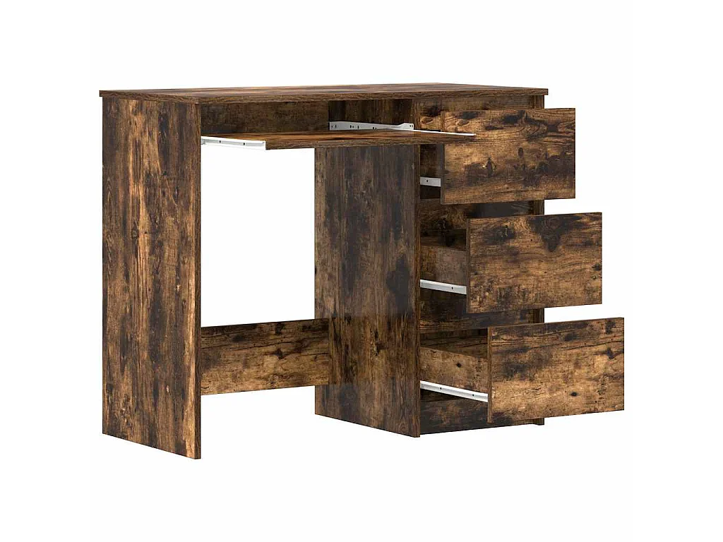 Bureau Chêne fumé 90x45x76 cm Bois d'ingénierie