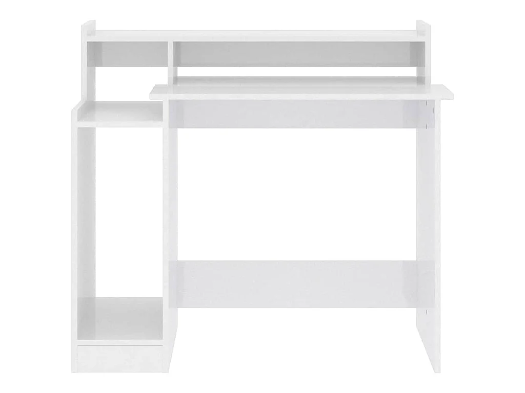 Bureau lumières LED Blanc brillant 97x45x90cm Bois d'ingénierie