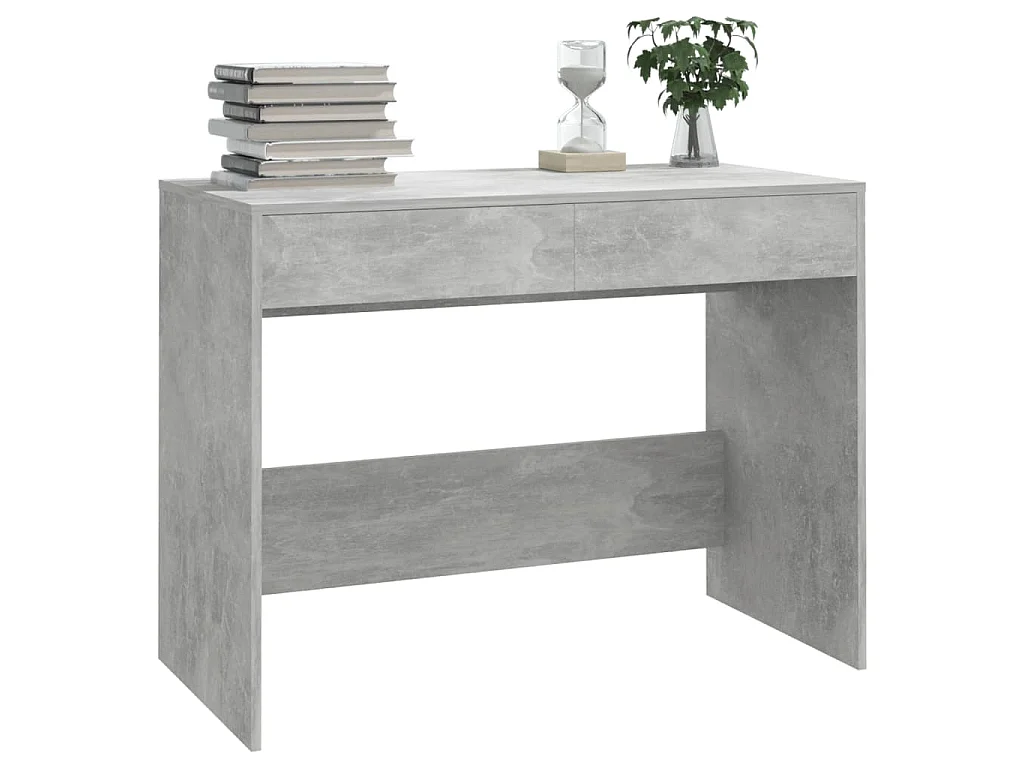 Bureau gris béton 101x50x76,5 cm bois d'ingénierie