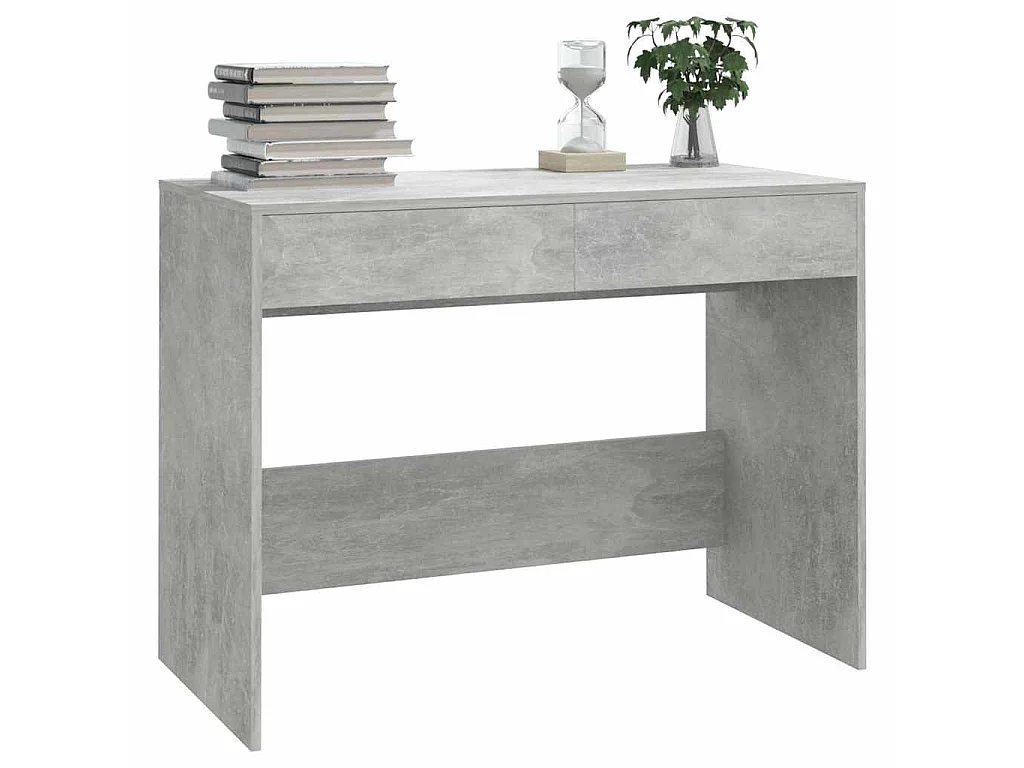 Bureau gris béton 101x50x76,5 cm bois d'ingénierie