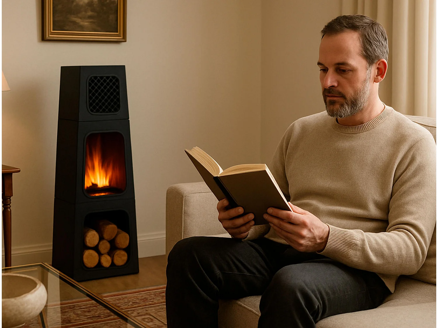 Poêle électrique pyramidale d'intérieur