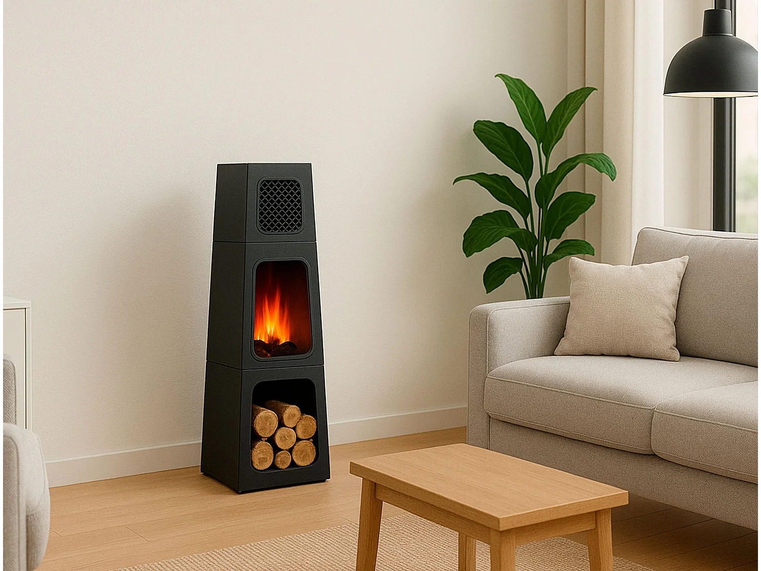 Poêle électrique pyramidale d'intérieur