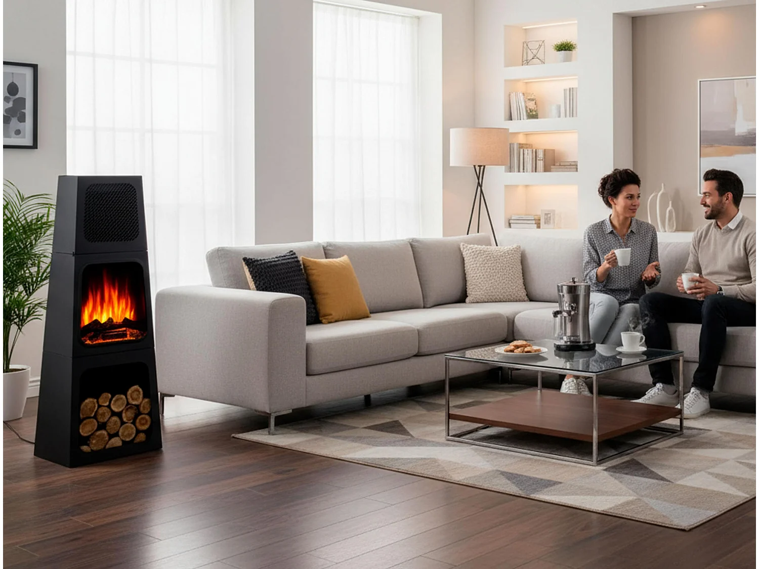 Poêle électrique pyramidale d'intérieur