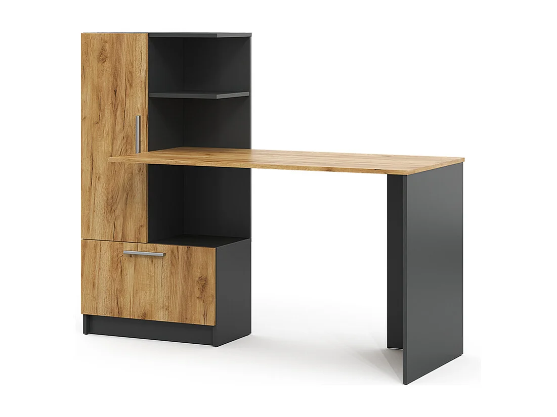 Bureau anthracite/chêne doré 150x59x120 tomy