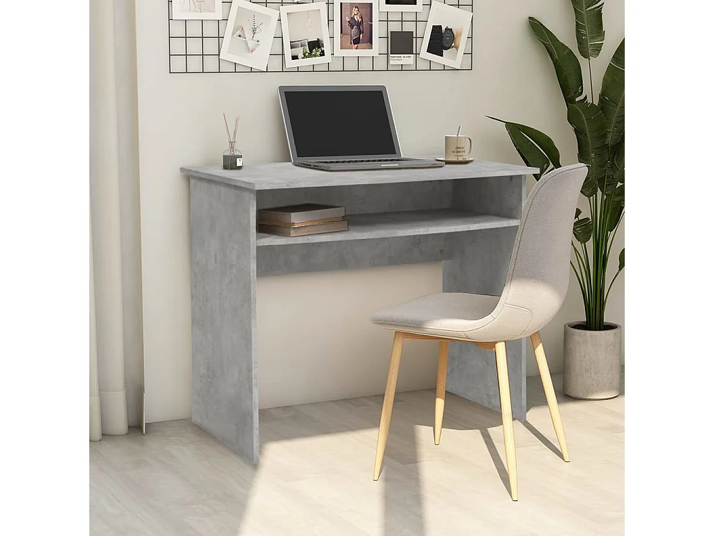 Bureau Gris béton 90x50x74 cm Bois d'ingénierie