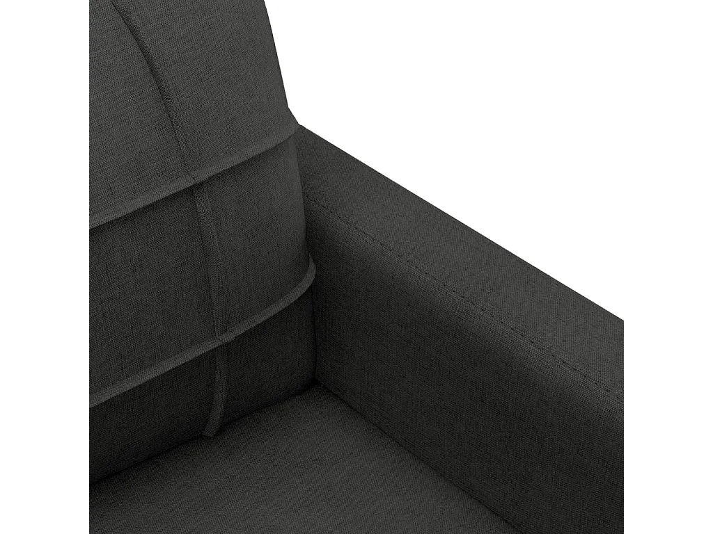 3-delige loungeset met kussens stof zwart