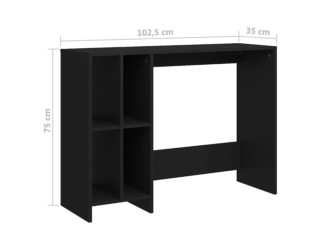 Bureau 102,5x35x75 cm bewerkt hout zwart