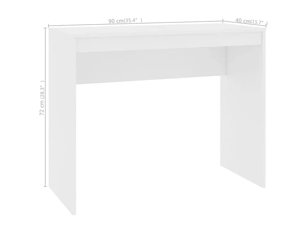 Scrivania Bianca 90x40x72 cm in Legno Multistrato
