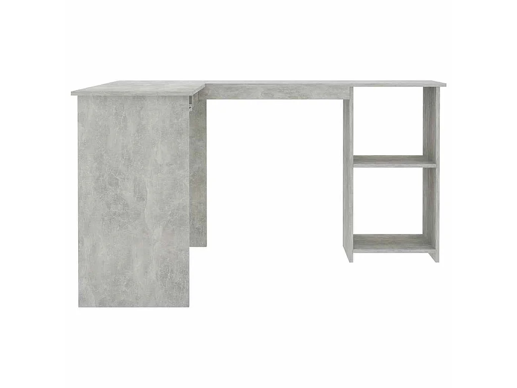 Bureau d'angle en forme de L Gris Béton Bois d'ingénierie