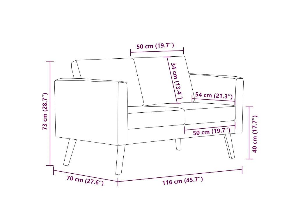 Set de sofás de 2 y 3 plazas de tela gris oscuro