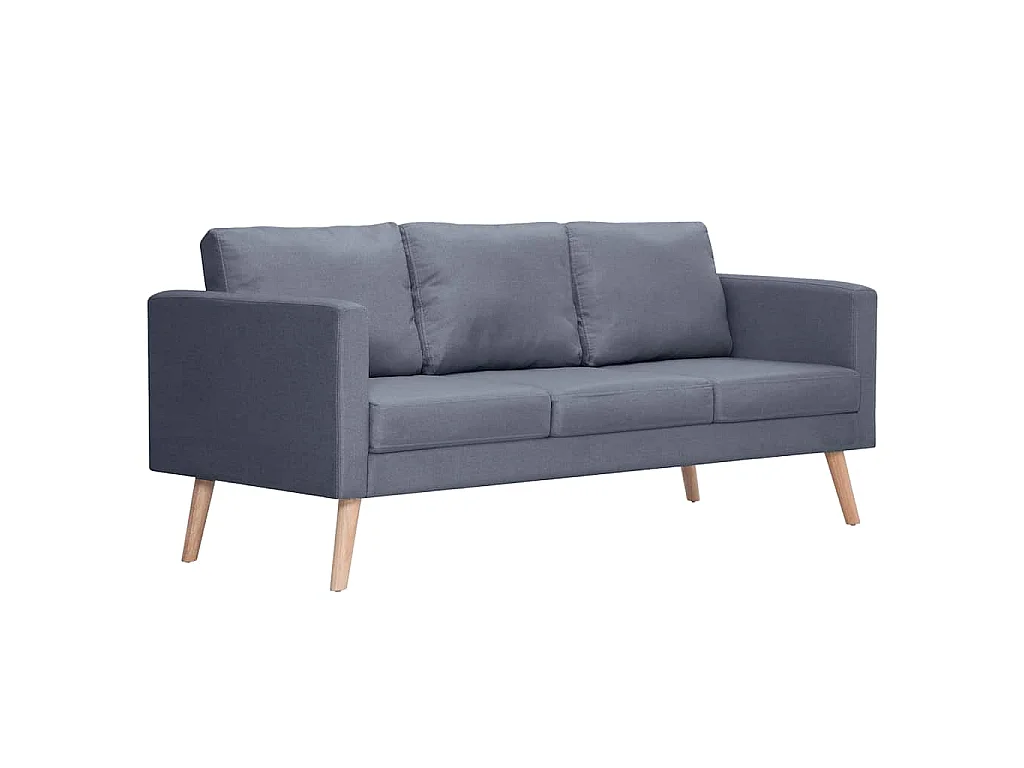 Set de sofás de 2 y 3 plazas de tela gris oscuro